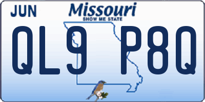 MO license plate QL9P8Q
