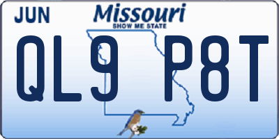 MO license plate QL9P8T