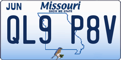 MO license plate QL9P8V