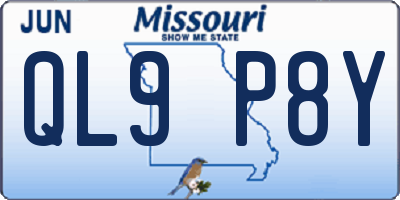 MO license plate QL9P8Y