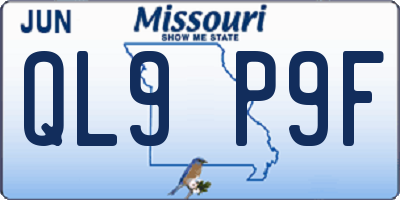 MO license plate QL9P9F
