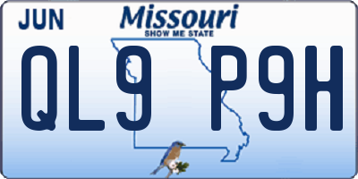 MO license plate QL9P9H