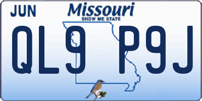 MO license plate QL9P9J