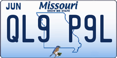 MO license plate QL9P9L