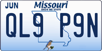 MO license plate QL9P9N