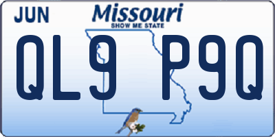 MO license plate QL9P9Q