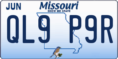 MO license plate QL9P9R