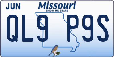 MO license plate QL9P9S