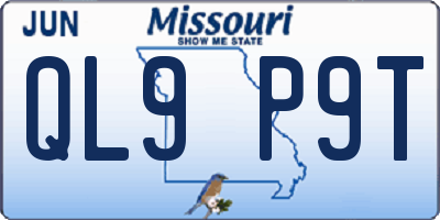 MO license plate QL9P9T