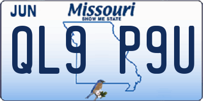 MO license plate QL9P9U