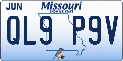 MO license plate QL9P9V