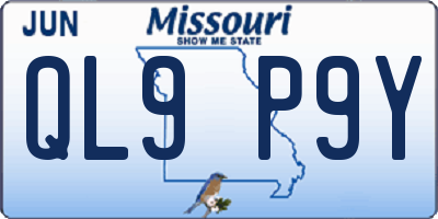 MO license plate QL9P9Y