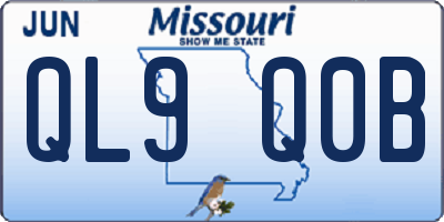 MO license plate QL9Q0B