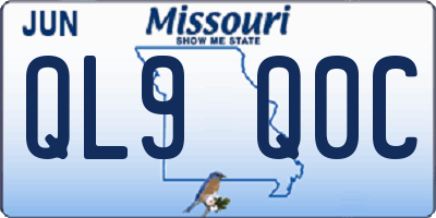 MO license plate QL9Q0C