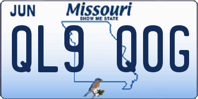 MO license plate QL9Q0G