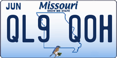 MO license plate QL9Q0H