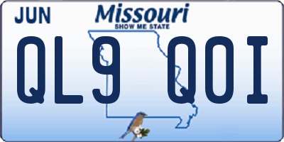 MO license plate QL9Q0I