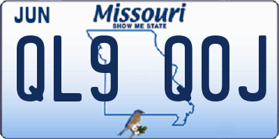 MO license plate QL9Q0J