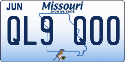 MO license plate QL9Q0O