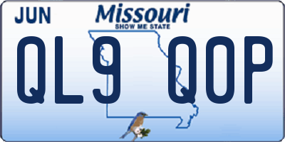 MO license plate QL9Q0P