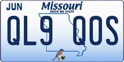 MO license plate QL9Q0S