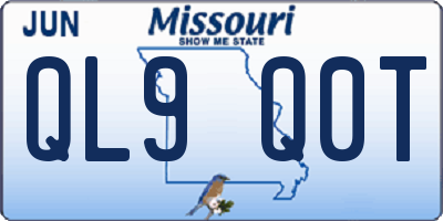 MO license plate QL9Q0T