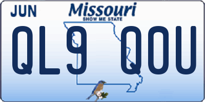 MO license plate QL9Q0U