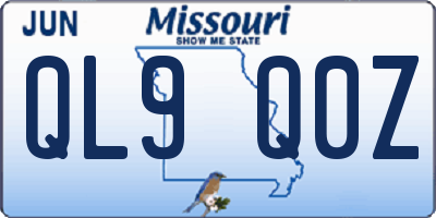 MO license plate QL9Q0Z