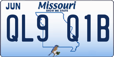 MO license plate QL9Q1B