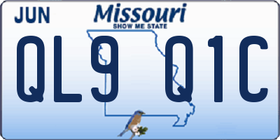 MO license plate QL9Q1C