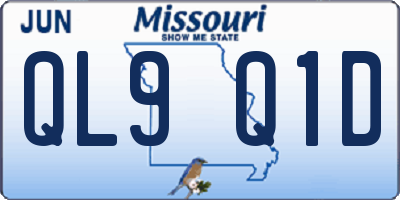 MO license plate QL9Q1D
