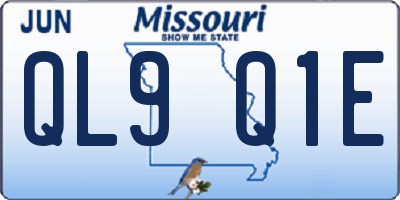 MO license plate QL9Q1E