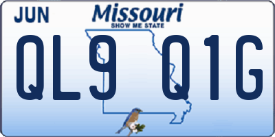 MO license plate QL9Q1G
