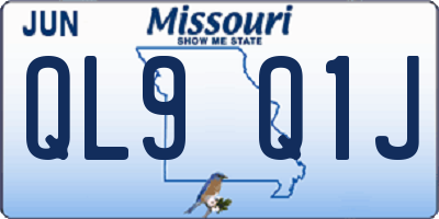 MO license plate QL9Q1J