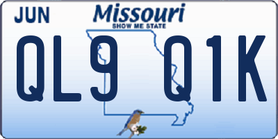 MO license plate QL9Q1K