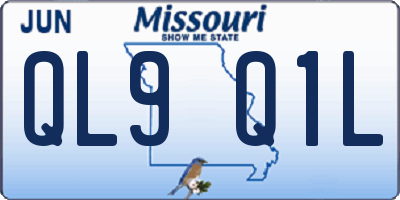 MO license plate QL9Q1L