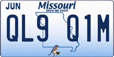MO license plate QL9Q1M