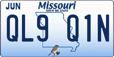 MO license plate QL9Q1N