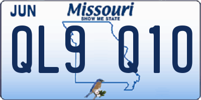 MO license plate QL9Q1O
