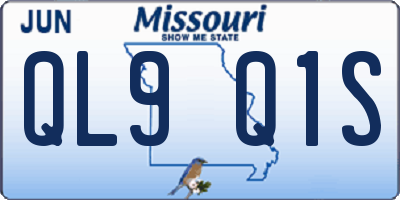 MO license plate QL9Q1S