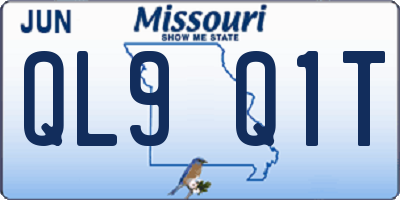 MO license plate QL9Q1T