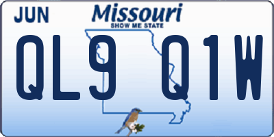 MO license plate QL9Q1W