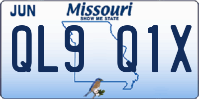 MO license plate QL9Q1X