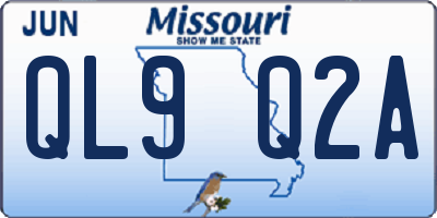 MO license plate QL9Q2A
