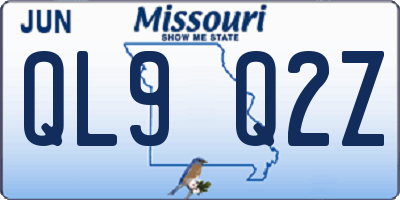 MO license plate QL9Q2Z