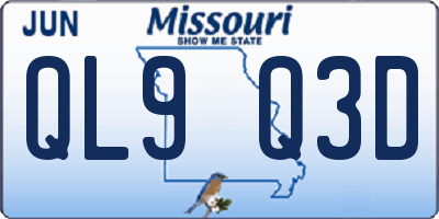 MO license plate QL9Q3D