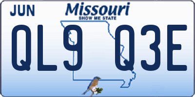 MO license plate QL9Q3E