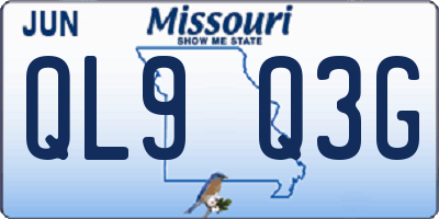 MO license plate QL9Q3G