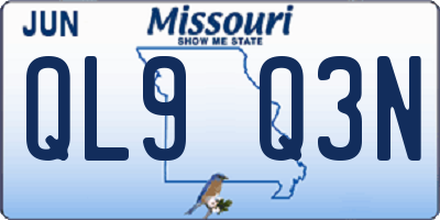 MO license plate QL9Q3N