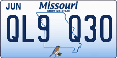 MO license plate QL9Q3O